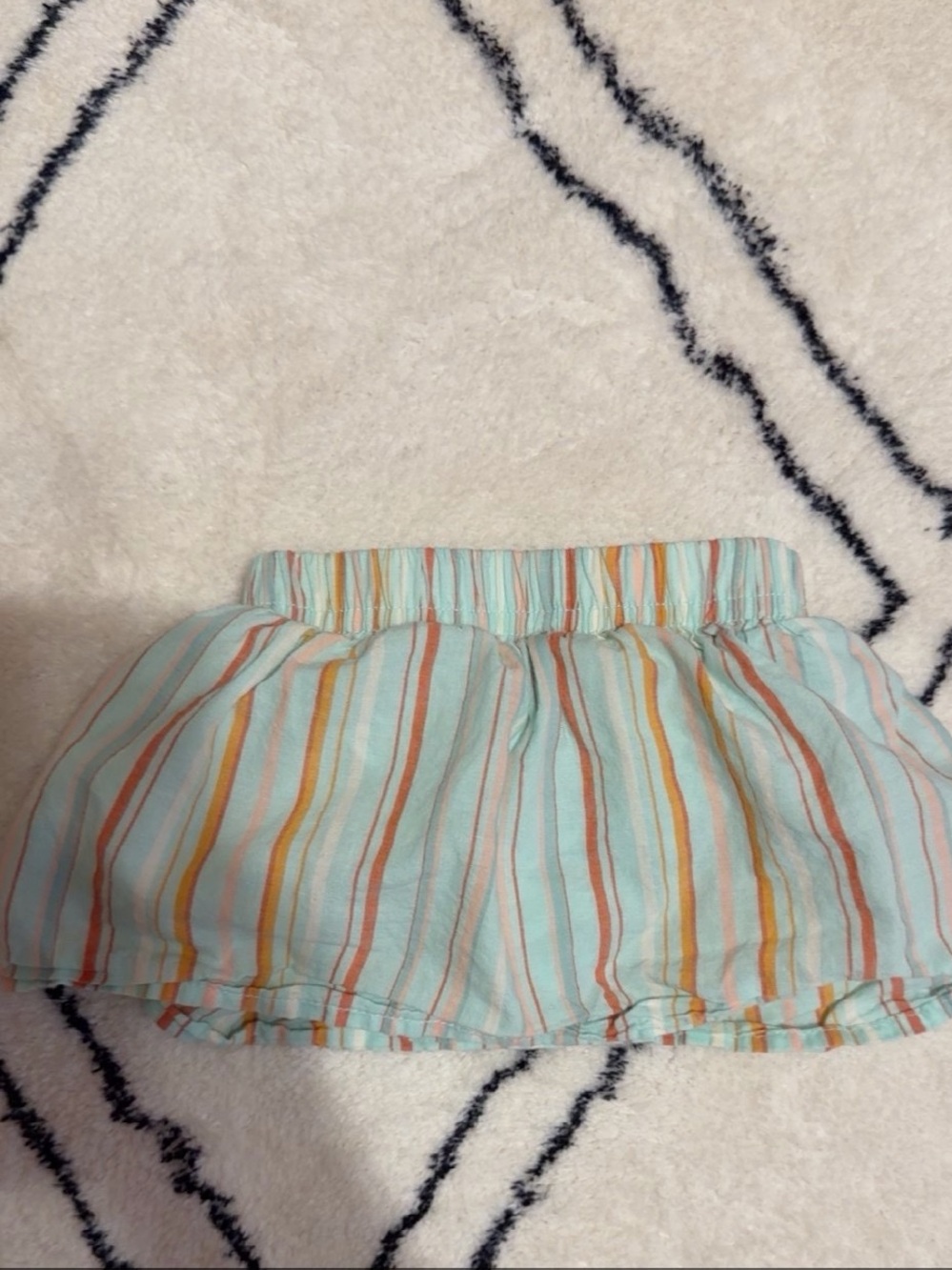 Striped Mint & Orange Baby Skort